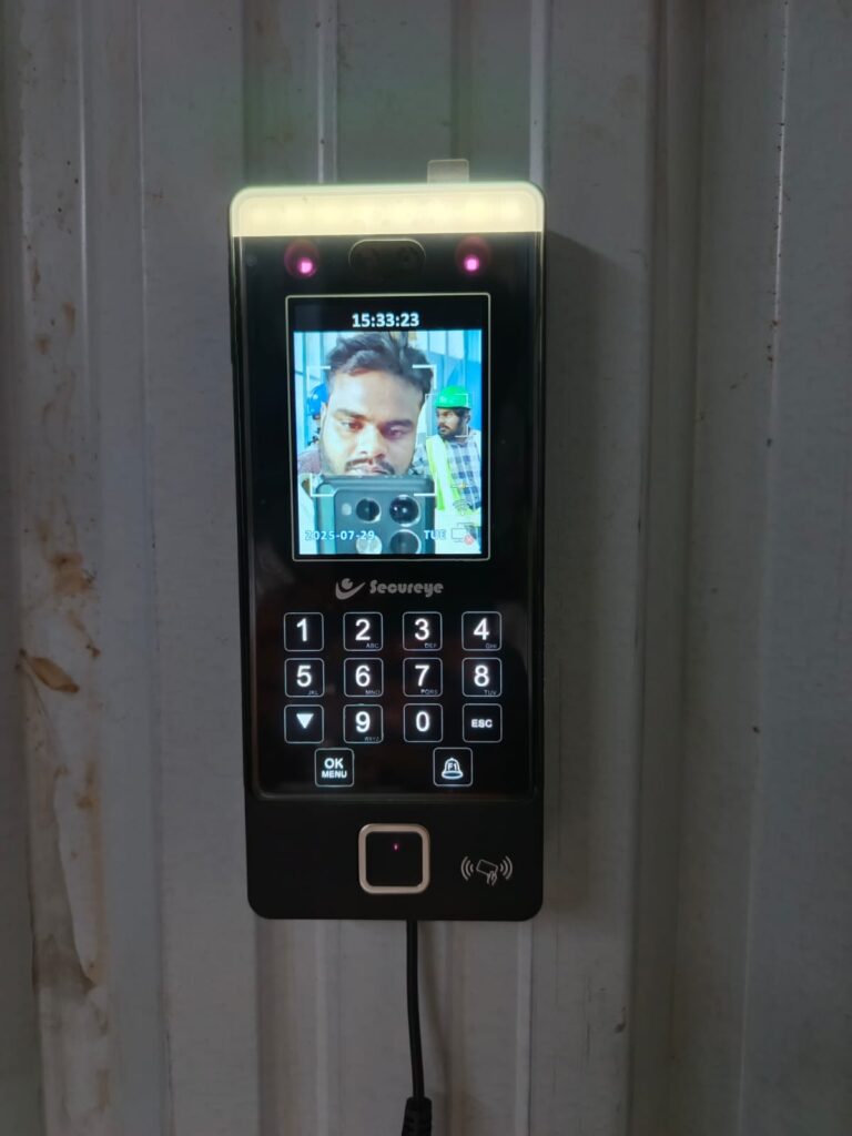 Biometric aatendence installation in shri sindhura construction hyderabad