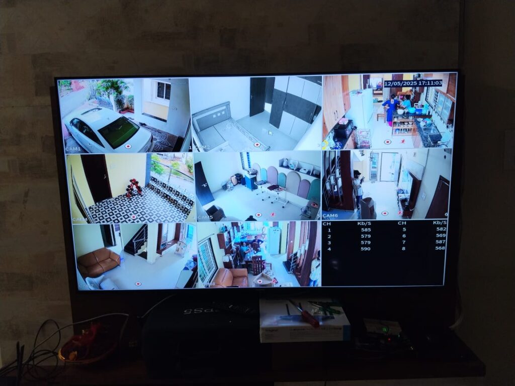 CP Plus 8 camera installation in suncity hyderabad